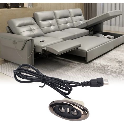 Elektrischer Controller für Sofa/Sessel, mit USB-Anschluss und LED, 5-poliges Modell, ABS-Material, 5V-2,4A Smartphone-Ladefunktion (1/5)