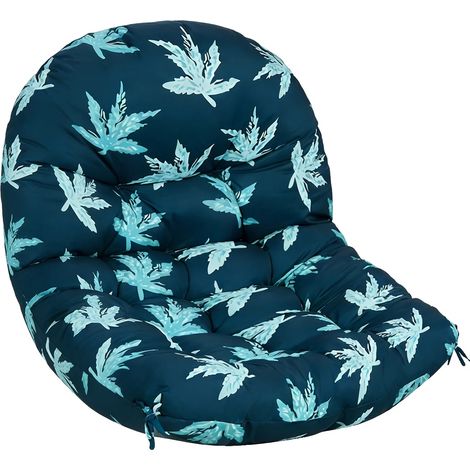 Cojín para silla colgante, ajuste universal, material resistente para exteriores, azul. (1/2)