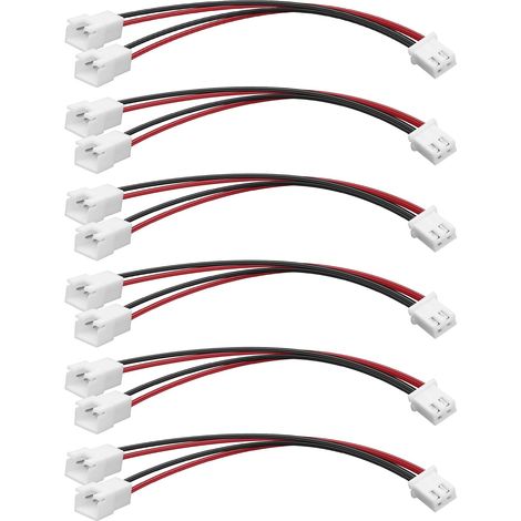 XH2.54 Lot de 6 câbles de raccordement 1 à 2 broches XH2.54 femelle vers double connecteur 2,54 mm Pitch Carte mère PWM Chassis Fan Y Splitter Connecteur pour Fan imprimante 3D Lumière (1/5)