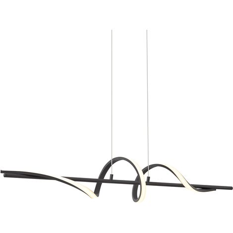 QAZQA Suspension design noire 110cm LED incluse à intensité