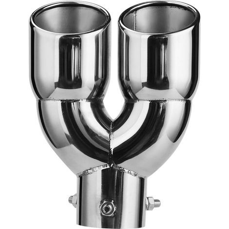 Autres pièce de rechange pour voiture,pour embout echappement Tuyau D'échappement Tuyau de Voiture à Double Sortie D'échappement Silencieux en Acier inoxydable Conseils de Silencieux 63-76-220 (1/5)