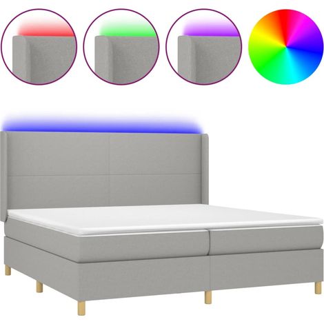 Maison Exclusive - Sommier à lattes de lit matelas LED Gris clair 200x200 cm Tissu (1/5)