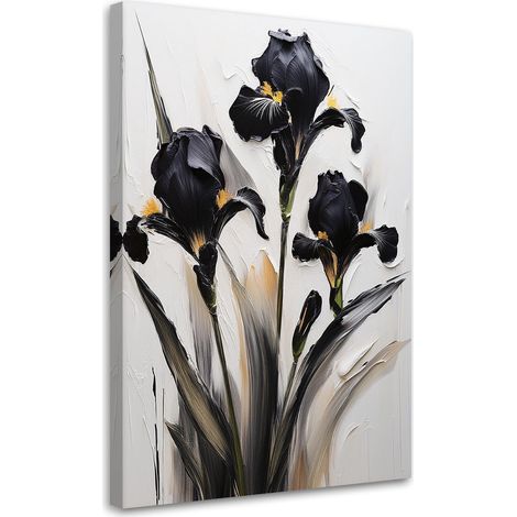 Tableau déco Fleurs iris noires 40x60 (1/5)