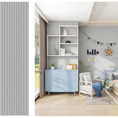 TrAdE Shop Traesio - Pannello Decorativo 3d Grigio 600x2400 Mm Rivestimento Parete Doghe Moderne - (1/2)