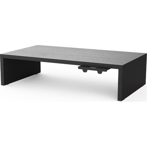 Rehausseur Écran PC Bureau en Bois, Support Moniteur Ergonomique avec Gestion des Câbles, Support de Moniteur pour Ordinateur Portable, Imprimante, Noir (GB1052-1) (1/5)