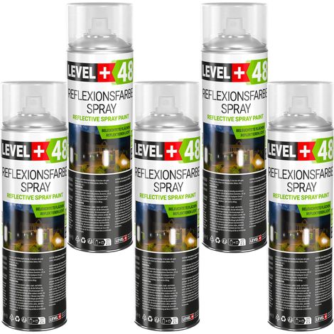 LEVEL+ Reflexionfarbe Spray Reflective Spray Paint 500ml L+48 - 5St.
