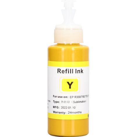 Cartouche d'encre de sublimation 100ML recharge pour imprimante R330 230 T60 T50 Y, accessoire transfert thermique d'impression numérique (1/5)