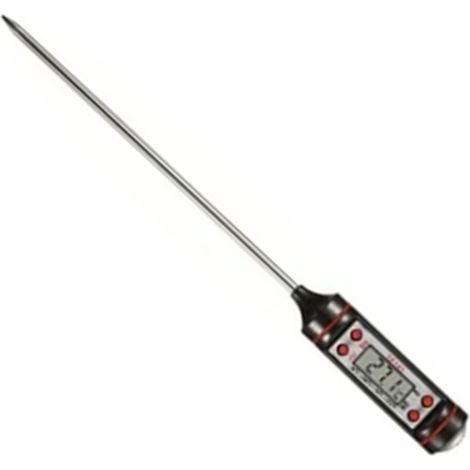 Digitales Küchenthermometer [Sonde] Edelstahl-Schlüsselring, Präzision 0,1 °C, -50 °C bis +300 °C, inklusive AG13-Batterie - Mano (1/5)
