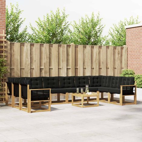 Teenpull – Outdoor-Sofagarnitur 11 Stk. Weiß und Schwarz (1/5)