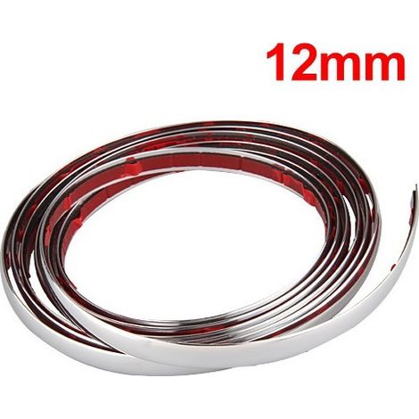 TRADE SHOP - Profilo Cromato Fascia Adesiva Adesivo Auto Camper 6 Metri 12 Mm Impermeabile - (1/5)