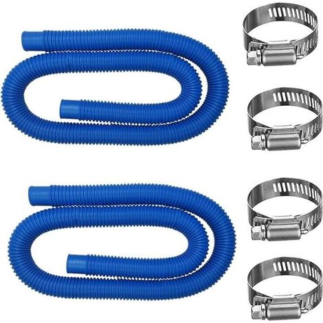 2 Poolschläuche, 32 mm, aus robustem und flexiblem Kunststoff, für Filtration und Reinigung von Schwimmbädern/Whirlpools/Aquarien (1/5)