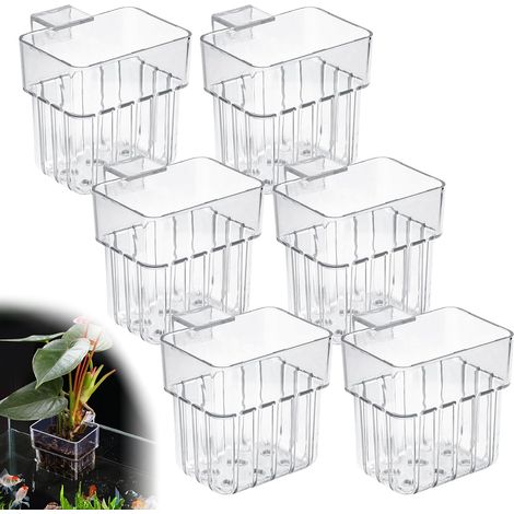 Pflanzenstütze für Aquarien – 6 Stück – Transparentes PP – Wandmontage – Für Aquaponik und Fische – 80 x 57 x 80 mm (1/5)