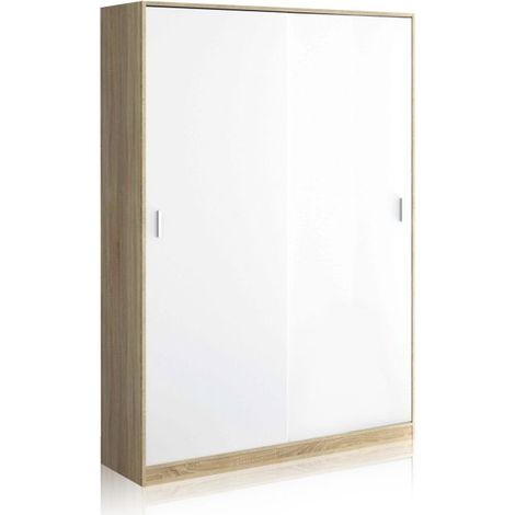 Armario Show 120 Blanco Artik (Blanco Mate) - Roble Canadian (ancho) x 200cm (alto) (1/5)