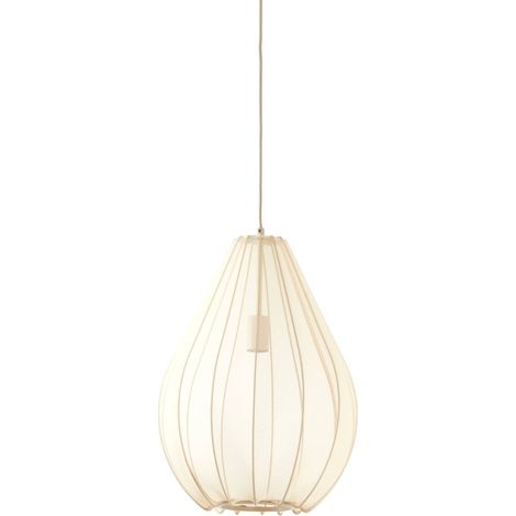 Light & Living - hängeleuchte - Itela - beige weiß - textil - Ø