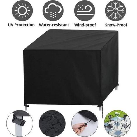 Housse Pour Table De Jardin - Polyester 210D Impermeable - 150x150x75 cm - Protection Meubles Extérieur - 1 Piece (1/4)