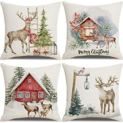 Taie d'oreiller de coussin de Noël.décoration de canapé de salon d'hiver.housse de coussin chaise suspendue balcon.pour terrasse.lit (1/4)