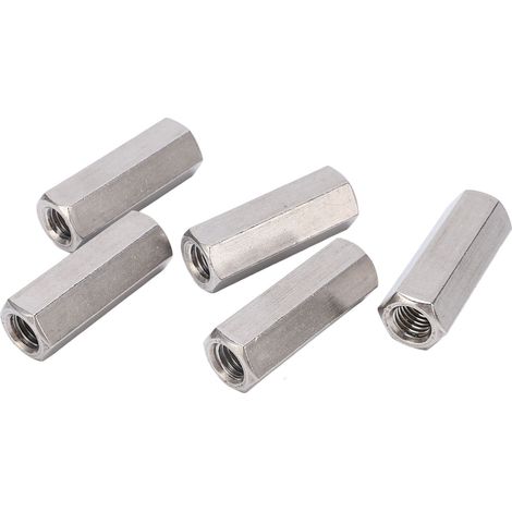 Silberne M12-Sechskantmuttern, 5er-Pack, Edelstahl 304, korrosionsbeständig, robust, langlebige Befestigungselemente (1/5)