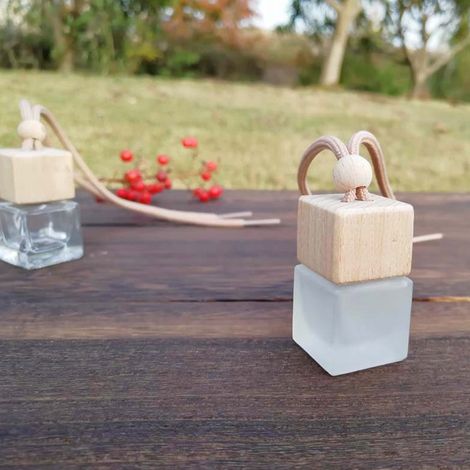 Lot de 3 flacons vides de parfum à suspendre pour voiture, diffuseurs de parfum rechargeables en verre (1/4)