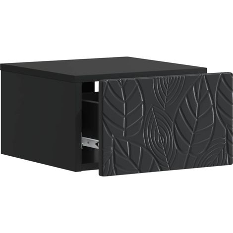 Comodino Armadio da Notte Mobiletto da notte a muro Nero 49 x 34,5 x 20 cm (1/5)