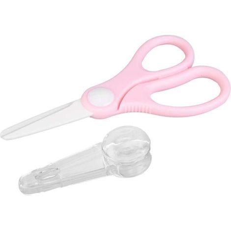 Ciseaux en céramique pour aliments pour bébés, ciseaux de sécurité en céramique pour bébé Ciseaux en céramique pour bébés multifonctionnels antirouille durables pour poulet légumes fruits (rose) (1/5)