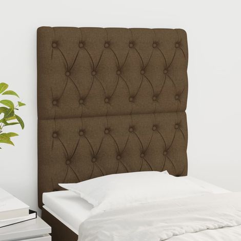 Cabecero de cama marrón oscuro 80x7x118/128 cm Tela vidaXL (1/5)