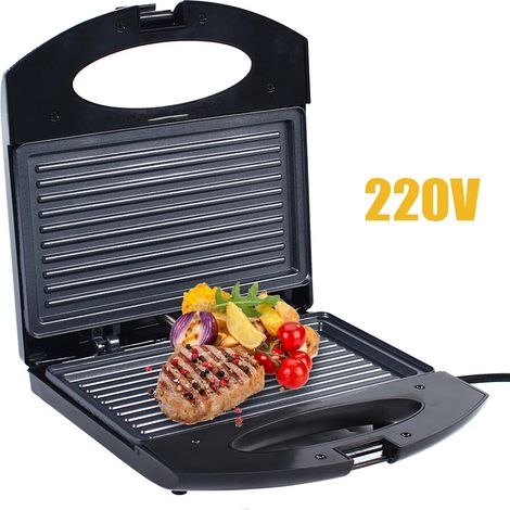 Kleine, doppelseitig beheizte Steakmaschine mit Kontaktgrill 850w Sandwich-Toaster, automatischer Stromausfall