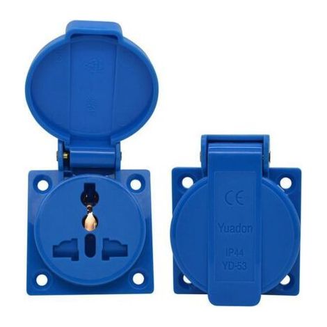 Vakuum-Prise multifonction étanche avec couvercle, prise industrielle IP44, 250 V, 10 A (1/4)
