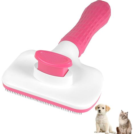 Spazzola autopulente per la toelettatura di cani e gatti, spazzola districante, rimuove facilmente sottopelo, nodi, grovigli e peli morti.