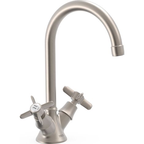 GRIFO BIMANDO PARA LAVABO CON VOLANTES. LATIGUILLOS DE