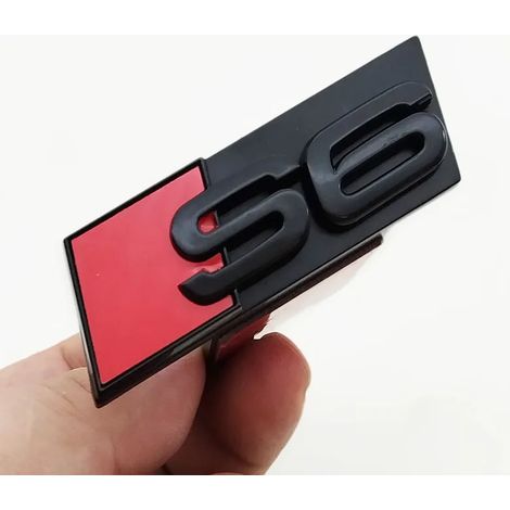 Logo 3D ABS noir brillant S6 - Emblème S3 S4 S5 S6 S7 S8 pour calandre avant de voiture, compatible avec Audi S3, 4, 5, 6, 7 et 8. Accessoires de style automobile.