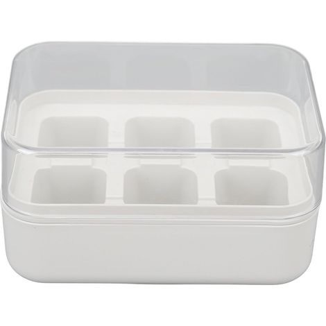 Eiswürfelformen aus Silikon, gefriergeeignet, transparente Deckel, leicht zu entformen, stapelbar, perfekt für die Herstellung von DIY-Eiswürfeln für Cocktails, Whisky, weiße Formen (1/4)