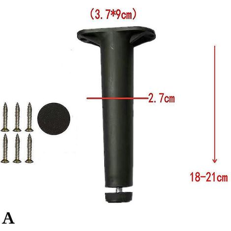 Pied de support télescopique pour cadre de lit en bois non massif, barre de support inférieure pour étagère, longueur : 18 à 21 cm, noir (1/5)