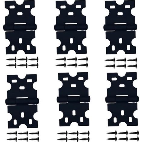 6 piezas，Bisagras negras para armarios，Bisagras para puertas de armarios，Bisagras para muebles，Bisagras para puertas (1/5)