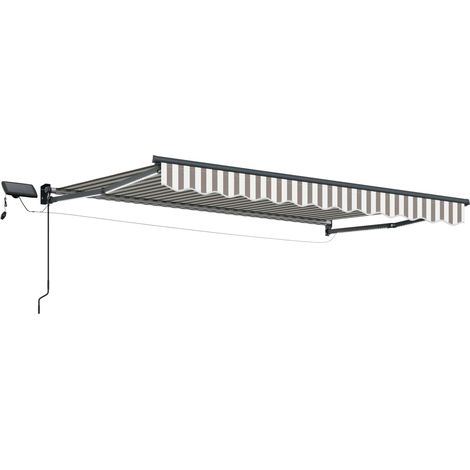 vidaXL  Retractable Awning with Solar and LED  3 x 2.5 m