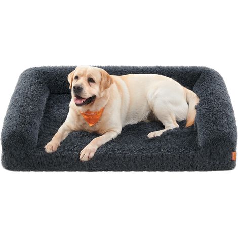 Panier pour Chien, Canapé pour Chiot, Taille XXL, pour Chiens de Grande Taille, en Mousse Alvéolée, avec Housse Amovible Lavable, 122 x 85 x 16 cm, Gris Foncé (1/5)