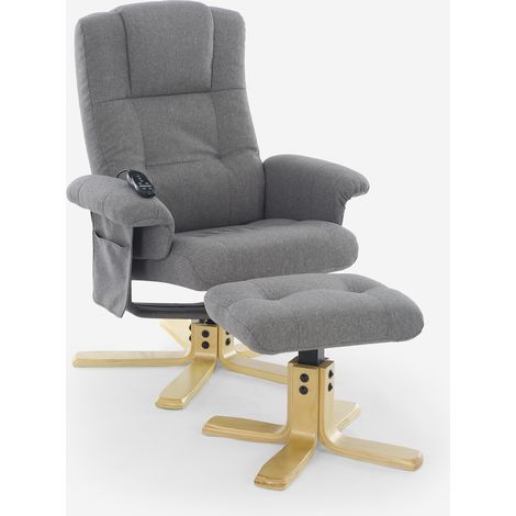 Poltrona relax ergonomica massaggiante e riscaldante con poggiapiedi Nairo