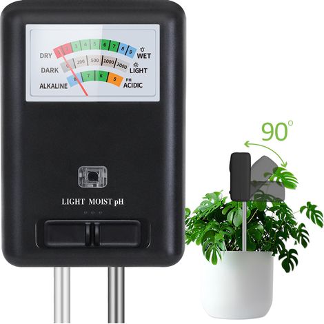 3-in-1 Bodenfeuchtigkeitsmessgerät Licht und pH-Tester für Innen- & Außenbereich Zimmerpflanzen, Garten, Rasen, Bauernhof (keine Batterie erforderlich) (1/5)