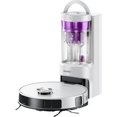EUREKA E20 Plus - Saugroboter mit automatischer Entleerungsstation - 8000 Pa - Anti-Verwicklung - 3D-Hindernisvermeidung