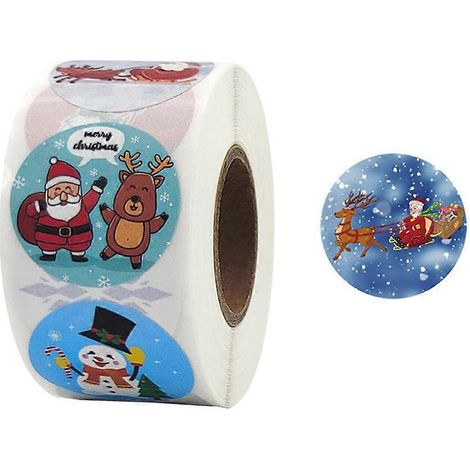 500 Stück/Rolle Weihnachtsaufkleber, Etiketten, 128 Muster, Weihnachtsdekor-Aufkleber (1/5)