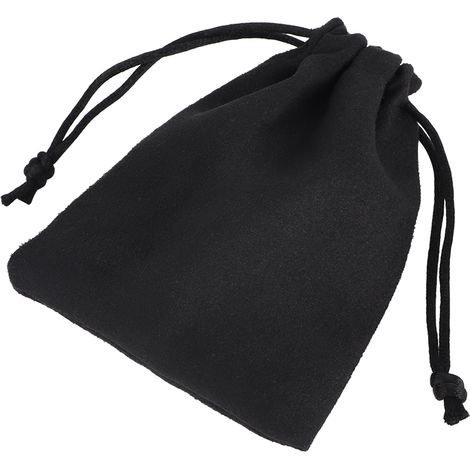 Lot de 10 Pochettes Cadeau, Cordon de Serrage, Velours Souple, 9x12 cm, Noir, Fêtes et Bijoux (1/5)
