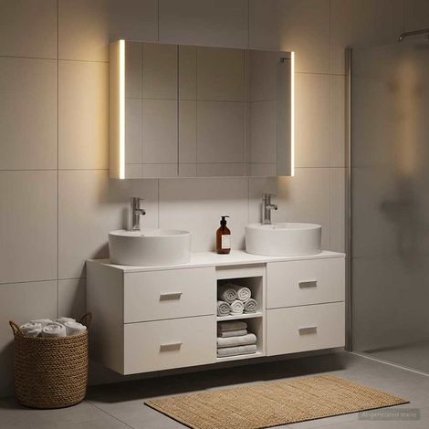 vidaXL Juego de muebles de baño 4 uds. Blanco (1/5)