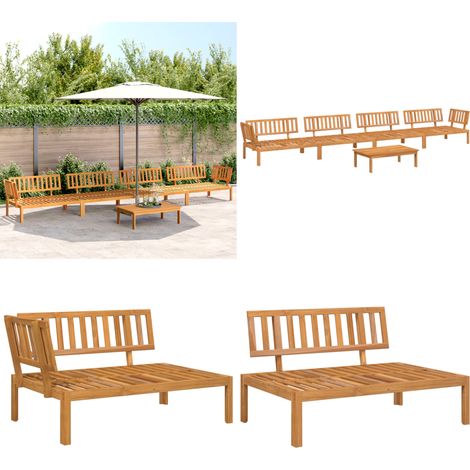Salon palette de jardin 5 pcs bois d'acacia massif - Canapé De Jardin - Salon De Jardin - Mobilier De Jardin - Ensemble De Canapés - Meuble Extérieur - Home & Living (1/5)