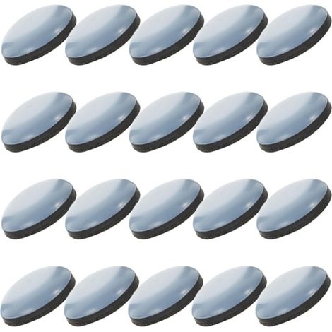 24 patins ronds auto-adhésifs pour meubles, en PTFE, réduction du (1/5)