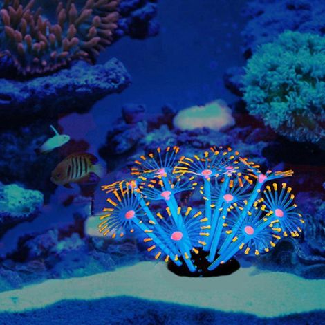 Plante corallienne artificielle en silicone pour aquarium, imitation récif, non toxique, pour la décoration d'aquarium d'eau douce et d'eau de mer (1/4)