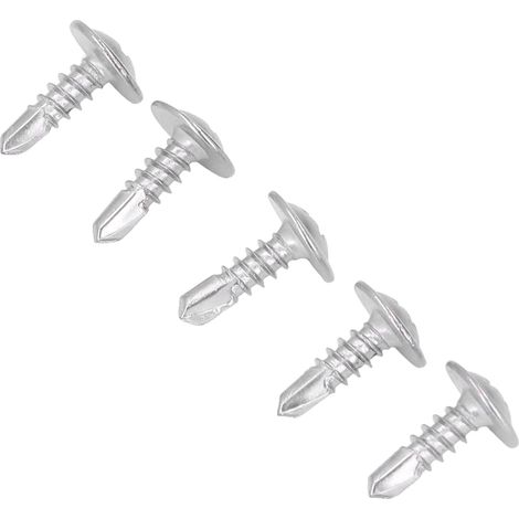 100 selbstbohrende Holzschrauben mit Senkkopf und Unterlegscheibe, Edelstahl, Befestigungszubehör-Set, 4,2 x 13 mm (1/5)