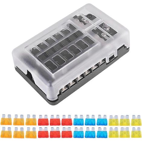 Boîte à fusibles à lames 12 voies 32 V 100 A pour voiturebateaumarinebloc de fusiblespanneau de distribution électrique (1/5)