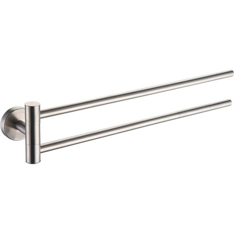 IDRO BRIC Idrobric - Porta salviette a snodo in Acciaio Serie Steel - Fissaggio ad incollo o con Viti