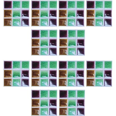2 ensemble d'autocollants de carrelage à motif de grille autocollant mural auto-adhésif pour décor de cuisine salle de bain (1/5)