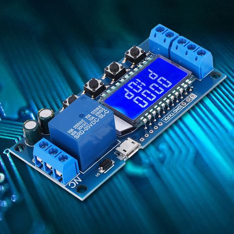 Module relais temporisé 5V 12V 24V avec temporisation à l'extinction (0,01 s – 9999 min) et écran LCD (1/5)