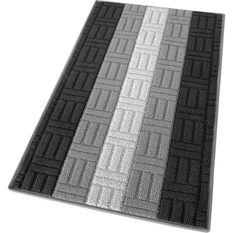 Tapis de Cuisine Tissage 3D Bordé Absorbant Antidérapant En Différentes Tailles Gris - 50x100 cm